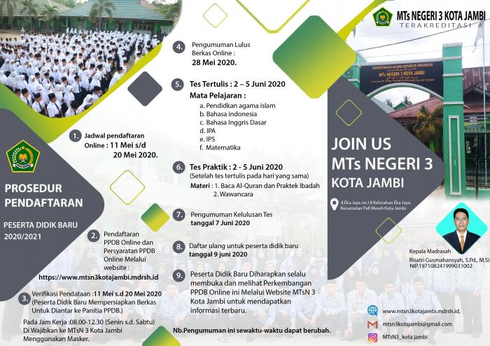 Ppdb Online Mts Negeri 3 Kota Jambi Tahun Pelajaran 2020 2021