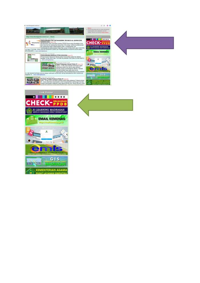 PENGUMUMAN HASIL PESERTA DIDIK BARU YANG DITERIMA DI MTsN 3 KOTA JAMBI TAHUN PELAJARAN 2023/2024