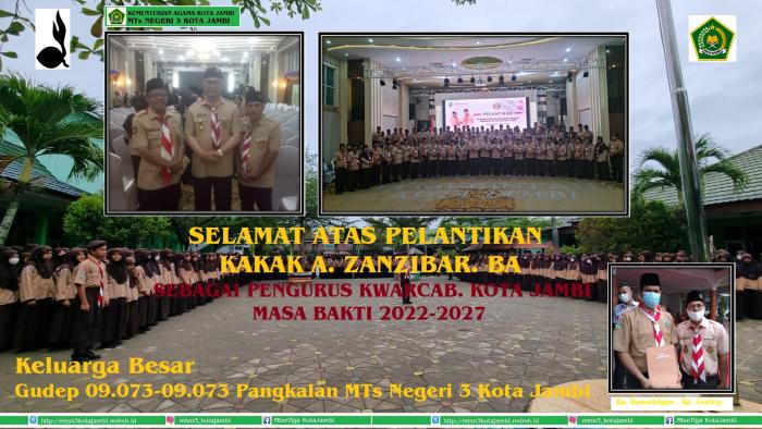 Ka. Gudep 09.073-074 Ikut dilantik Sebagai Pengurus Kwarcab. Kota Jambi Masa Bakti 2022-2027