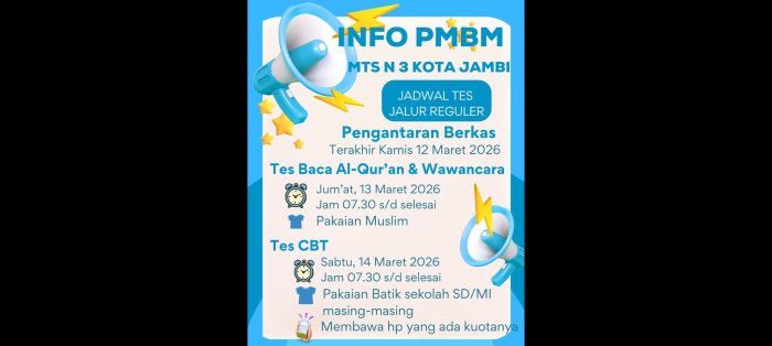 Jadwal Lengkap Pengumuman dan Tes PMB Jalur Reguler