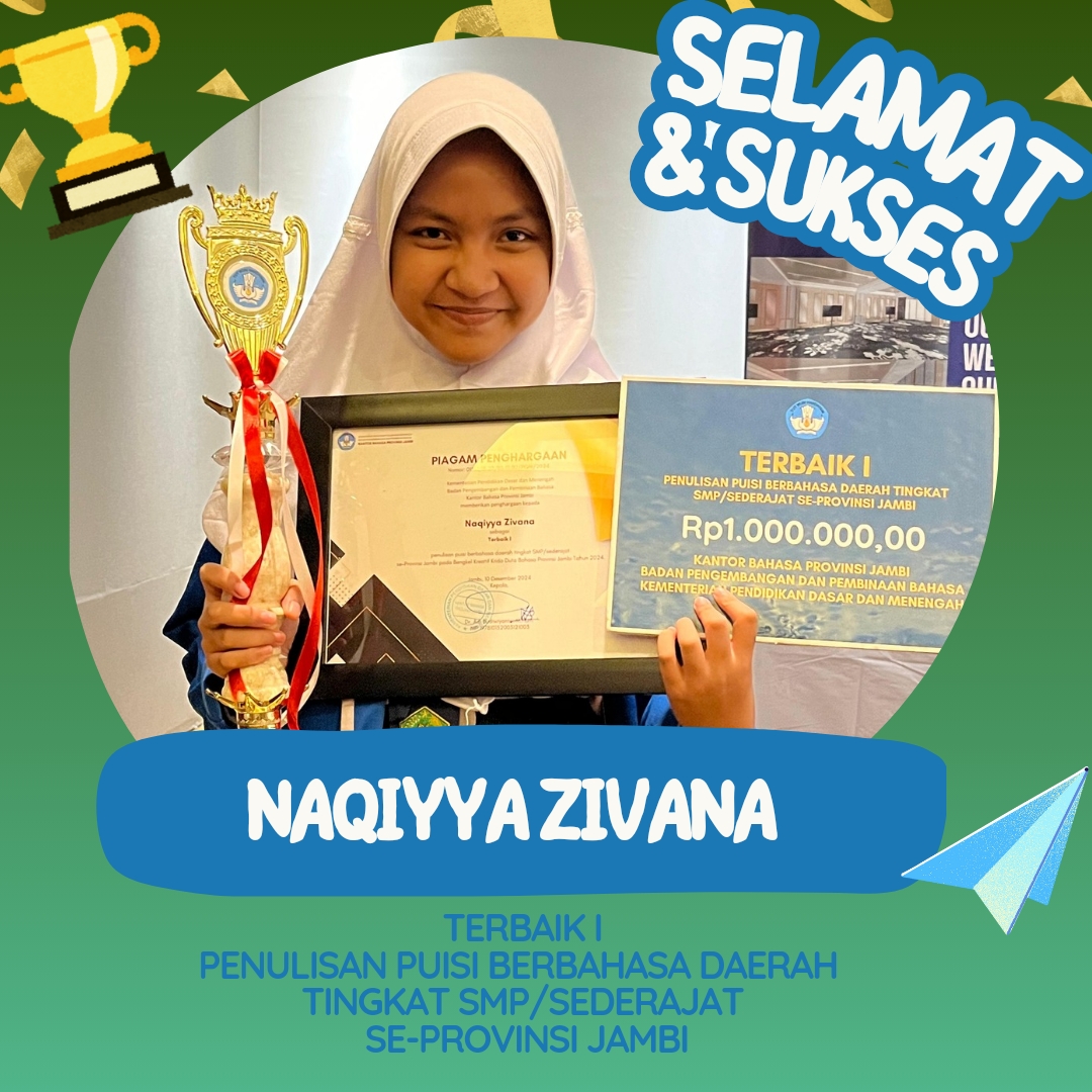 Selamat! Siswa MTs N 3 Kota Jambi Meraih Juara 1 Penulisan Puisi Tingkat Provinsi Jambi