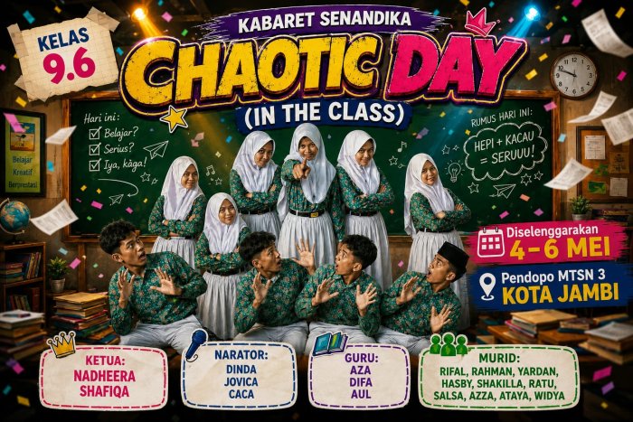 Kolaborasi Lintas Mata Pelajaran Kelas IX MTsN 3 Kota Jambi Tampilkan Pertunjukan Kabaret Kreatif Kolaborasi Lintas Mata Pelajaran Kelas IX MTsN 3 Kota Jambi Tampilkan Pertunjukan Kabaret Kreatif