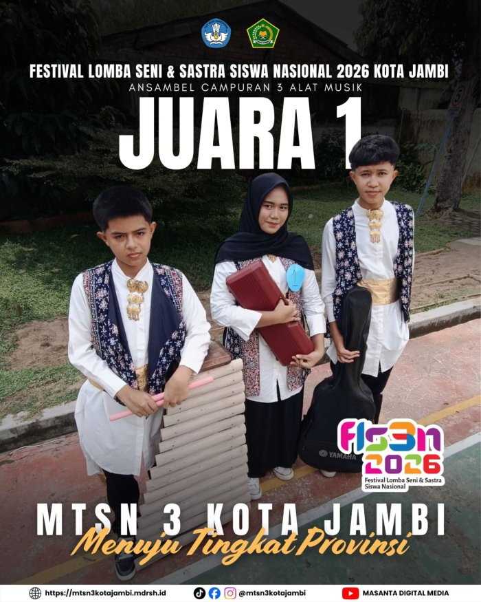 Siswa MTsN 3 Kota Jambi Raih Juara 1 FLS3N Tingkat Kota Jambi
